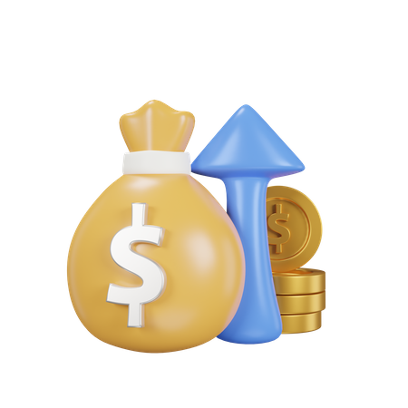 Aumento de dinero  3D Icon
