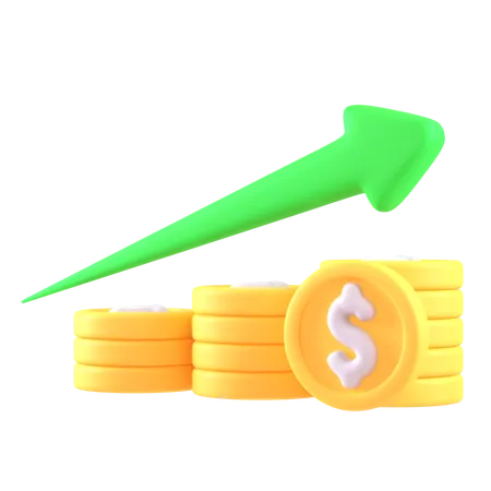 Aumento de dinero  3D Icon