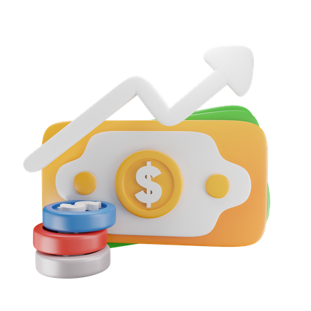 Aumento de dinero  3D Icon