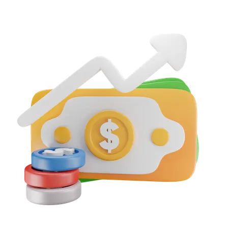 Aumento de dinero  3D Icon