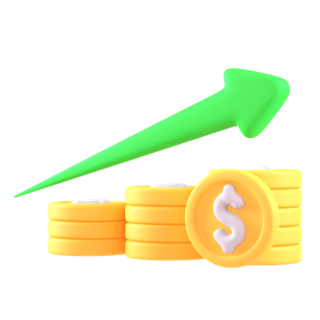 Aumento de dinheiro  3D Icon