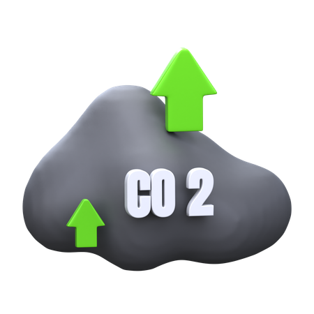 Aumento de dióxido de carbono  3D Icon