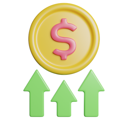 Aumento do dólar  3D Icon