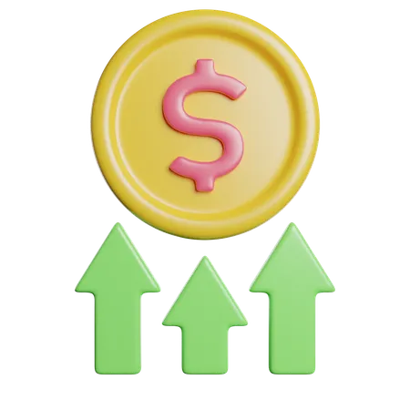 Aumento do dólar  3D Icon