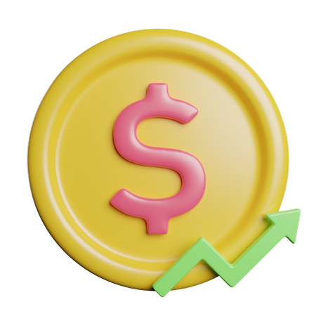 Aumento do dólar  3D Icon