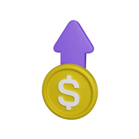 Aumento do dólar  3D Icon