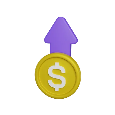 Aumento do dólar  3D Icon