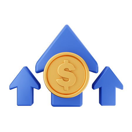 Aumento do dólar  3D Icon