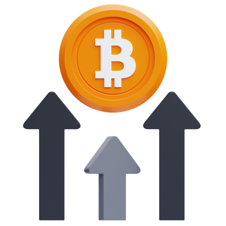 Aumento do preço do bitcoin  3D Icon