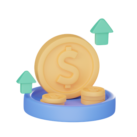 Aumento del dolar  3D Icon