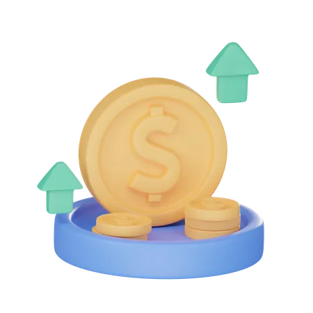 Aumento del dolar  3D Icon