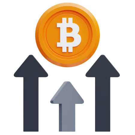 Aumento del precio de bitcoin  3D Icon