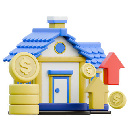 Aumento del precio de la vivienda  3D Icon