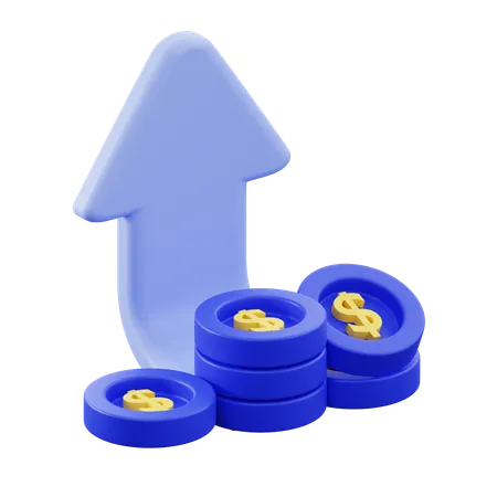 El crecimiento financiero aumenta  3D Icon