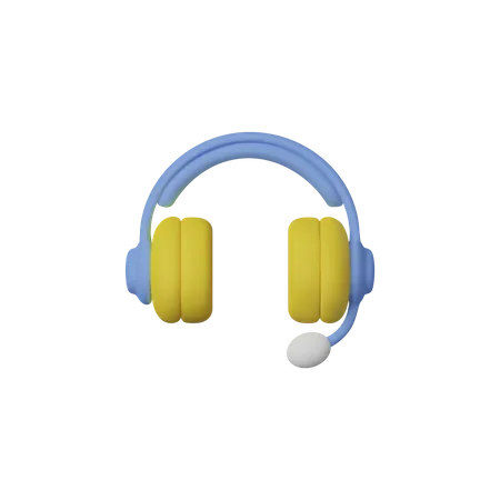 Auriculares Realistas Con Microfono Equipo De Jugador Herramienta Para Escuchar Hablar Y Transmitir Dispositivo Para Comunicacion En Linea 3D Icon
