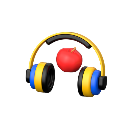 Auriculares con manzana  3D Icon