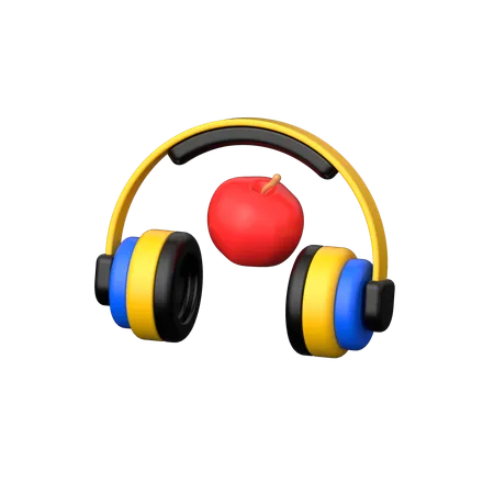 Auriculares con manzana  3D Icon