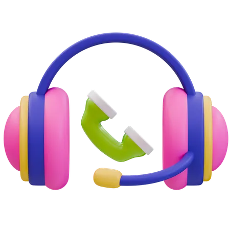 Auriculares de servicio al cliente  3D Icon