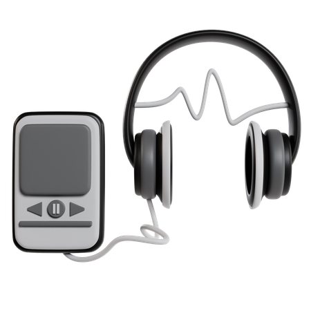 Auriculares para podcast con micrófono de clip.  3D Icon