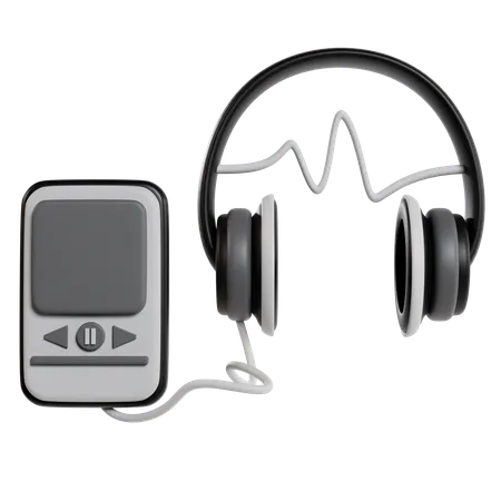 Auriculares para podcast con micrófono de clip.  3D Icon