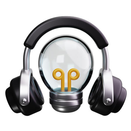 Auriculares y bombilla  3D Icon