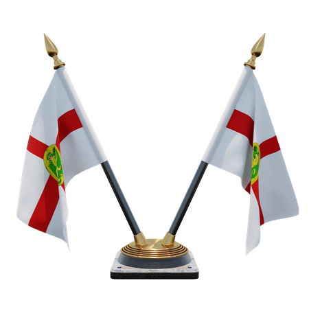 Support de drapeau de bureau double Alderney  3D Flag