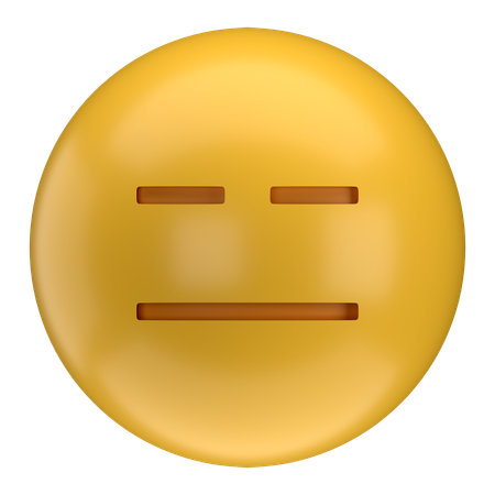 Ausdrucksloser Emoji  3D Icon