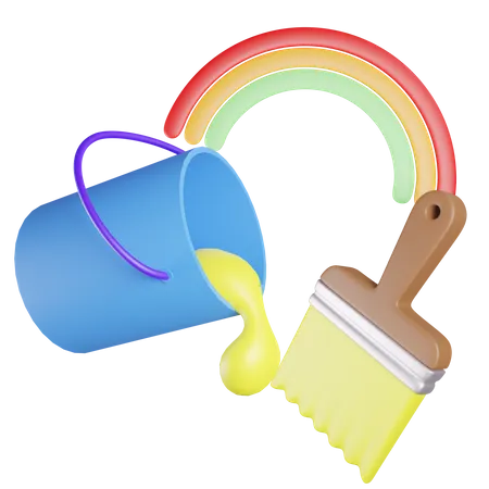 Regenbogen zum Ausmalen  3D Icon