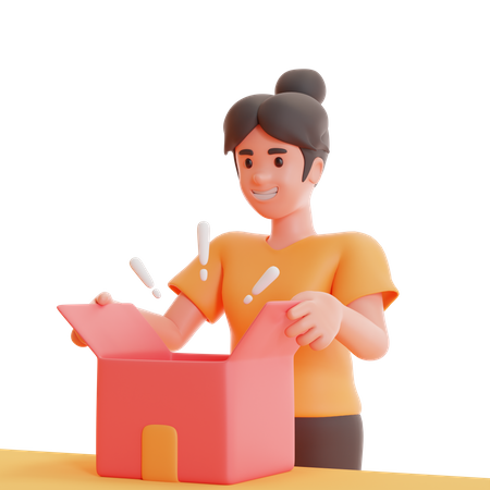 Unboxing-Paket  3D Illustration