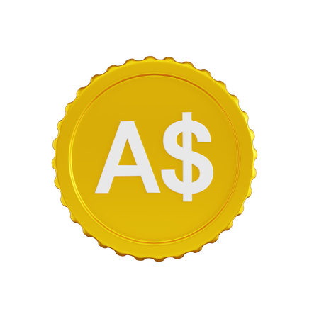 Australia Dollar Coin  3D Icon