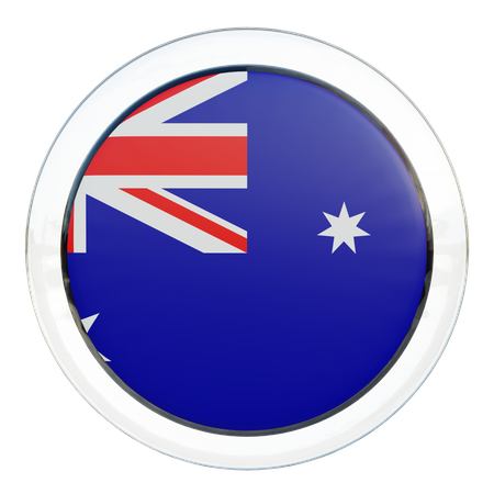 Australia Flag Glass  3D Icon