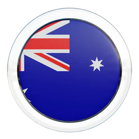Australia Flag Glass  3D Illustration