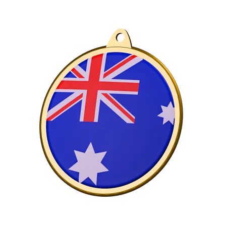 Australia Flag Medal Badge  3D Icon