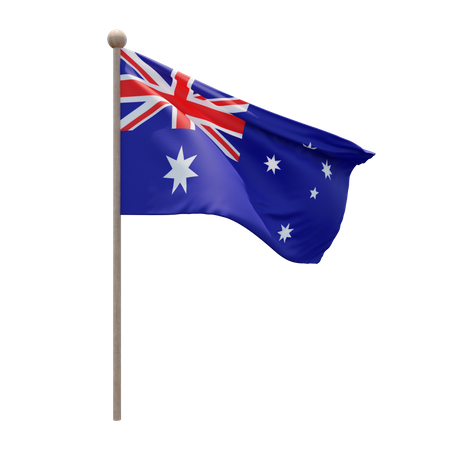 Australia Flag Pole 3D Illustration