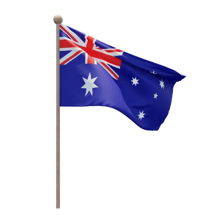 Australia Flag Pole 3D Illustration