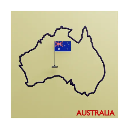 Australia Map  3D Icon