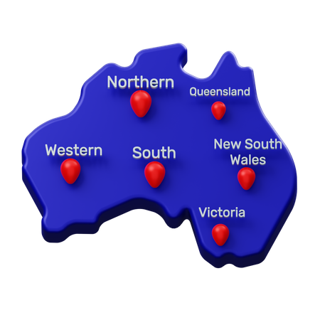 Australia Map  3D Illustration