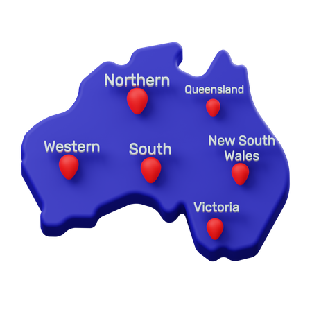 Australia Map 3D Illustration