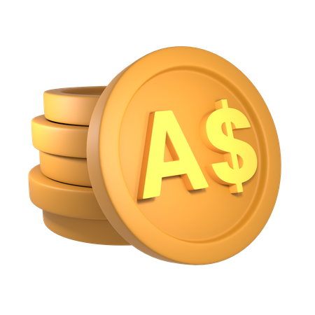 Australian dollar  3D Icon