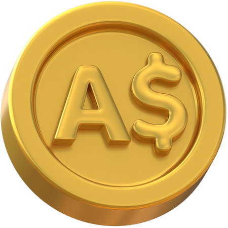 Australian Dollar Coin  3D Icon