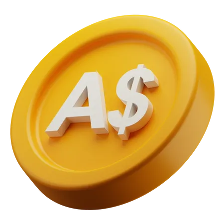 Australian Dollar Gold Coin  3D Icon