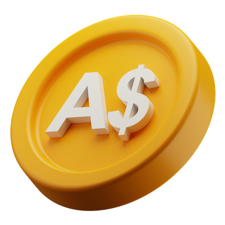Australian Dollar Gold Coin  3D Icon