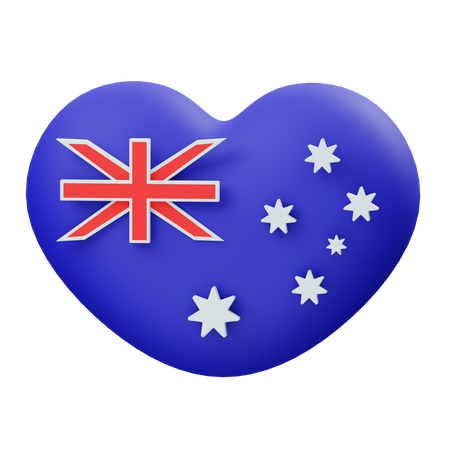 Australian heart  3D Illustration