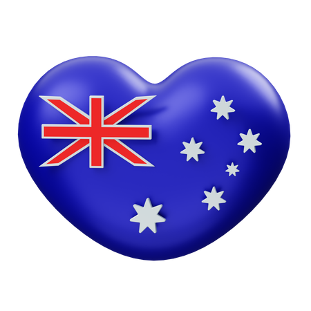 Australian heart  3D Illustration