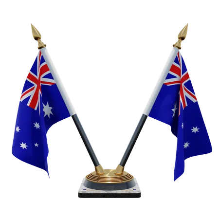 Australien Doppel-Tischflaggenständer  3D Flag