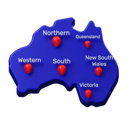 Australien Karte  3D Illustration