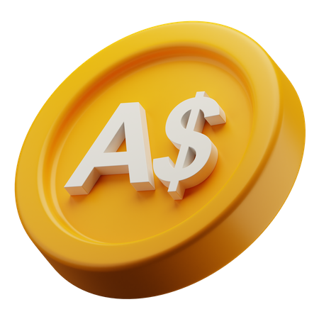 Australischer Dollar Goldmünze  3D Icon