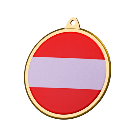 Medalha de bandeira da Áustria  3D Icon