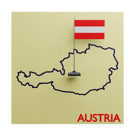 Austria Map  3D Icon