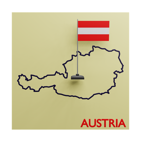 Mapa da Áustria  3D Icon